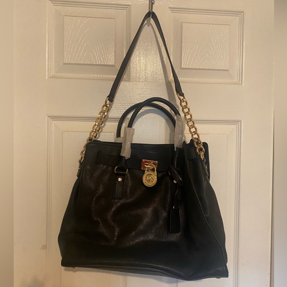 Michael Kors Genuine Leather Hamilton Black Tote.  Brand new never used. - Picture 5 of 5